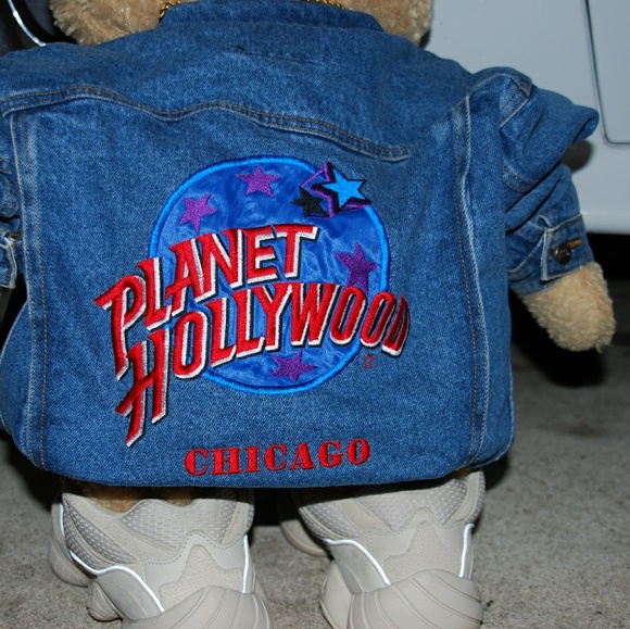 90's planet hollywood denim jacket childrens sizeL - Picture 3 of 7
